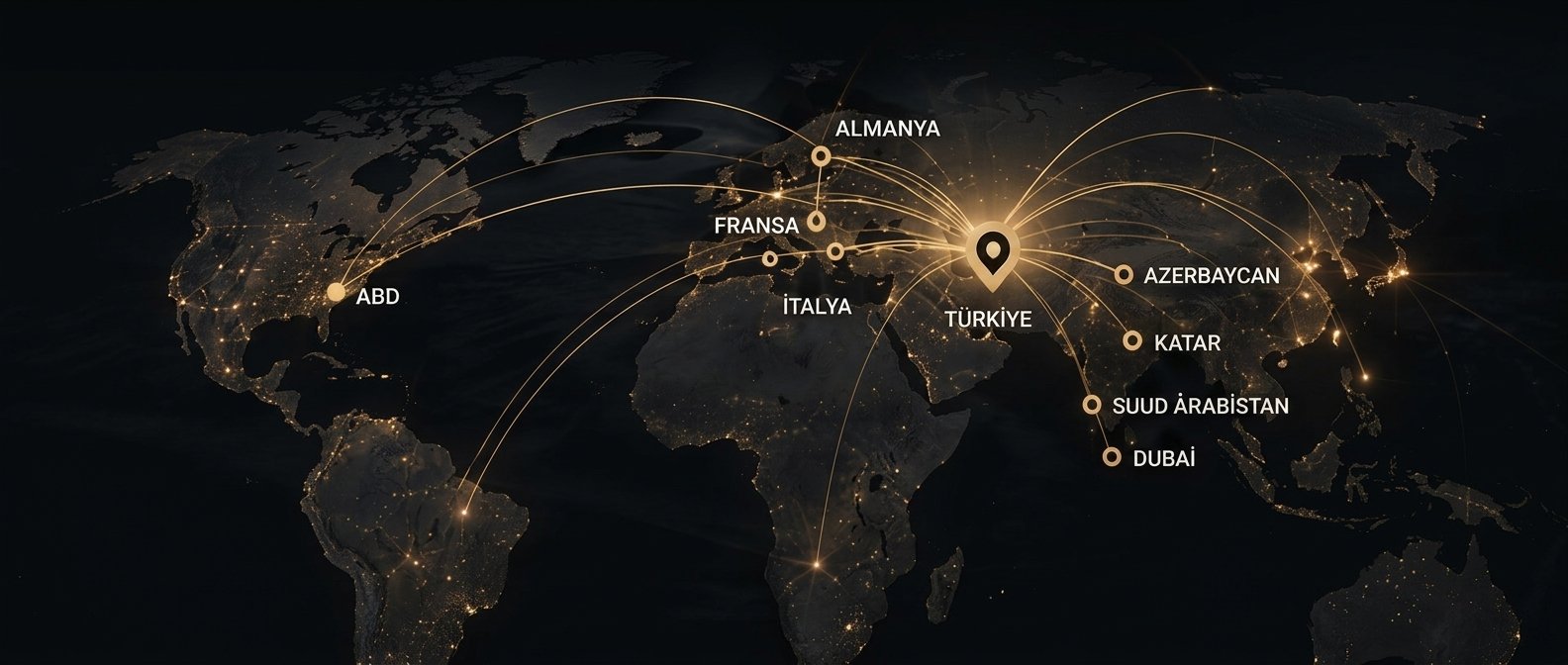 Global ağ haritası — Türkiye merkezli bağlantılar